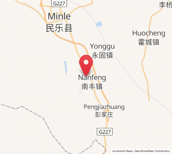 Map of Nanfeng, Gansu
