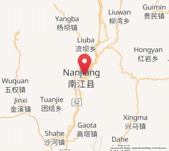 Map of Nanjiang, Sichuan