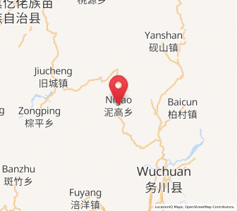 Map of Nigao, Guizhou