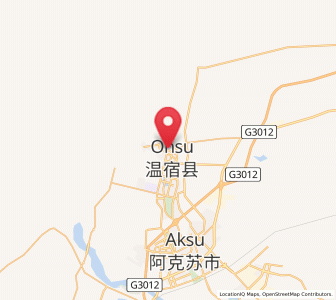Map of Onsu, Xinjiang