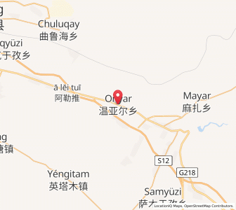 Map of Onyar, Xinjiang