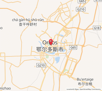 Map of Ordos, Inner Mongolia