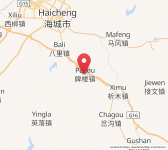 Map of Pailou, Liaoning
