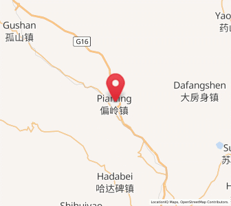 Map of Pianling, Liaoning