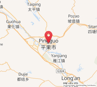 Map of Pingguo, Guangxi