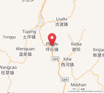Map of Pingle, Guizhou