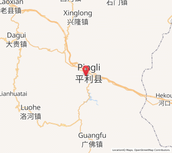 Map of Pingli, Shaanxi