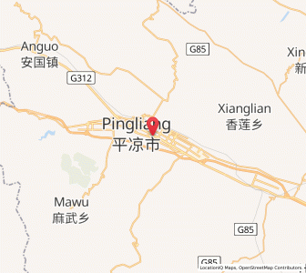 Map of Pingliang, Gansu