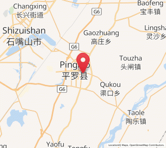 Map of Pingluo Chengguanzhen, Ningxia Hui Autonomous Region