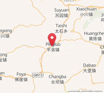 Map of Pingluo, Gansu
