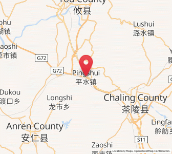 Map of Pingshui, Hunan