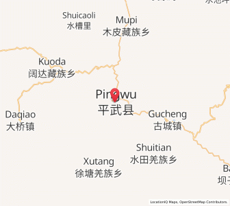 Map of Pingwu County, Sichuan