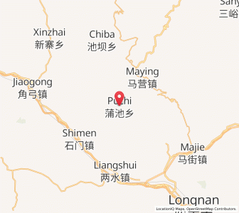 Map of Puchi, Gansu