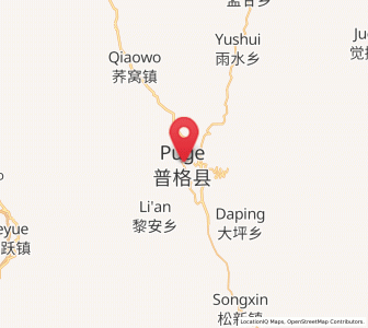Map of Puji, Sichuan