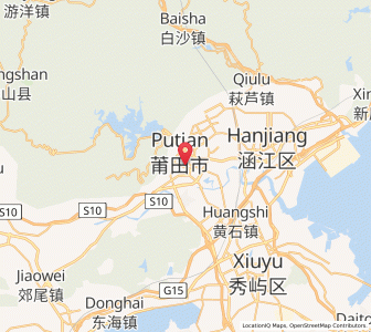 Map of Putian, Fujian