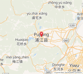 Map of Puyang, Zhejiang