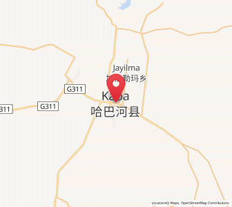 Map of Qaba, Xinjiang