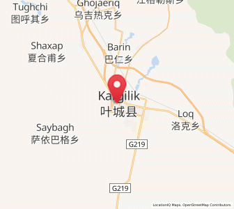 Map of Qaghiliq, Xinjiang