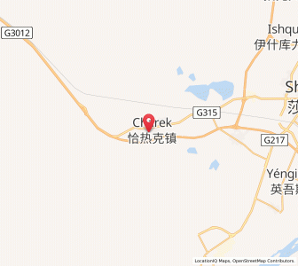 Map of Qarek, Xinjiang