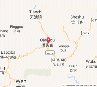 Map of Qiaotou, Gansu