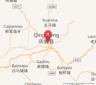 Map of Qingcheng, Gansu
