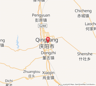 Map of Qingyang, Gansu