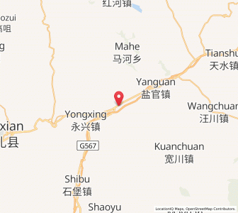Map of Qishan, Gansu
