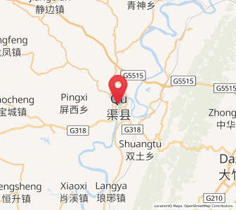 Map of Qujiang, Sichuan