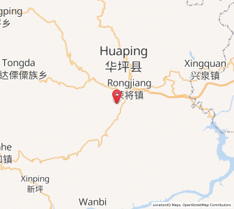 Map of Rongjiang, Yunnan