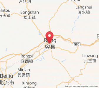 Map of Rongxian, Guangxi