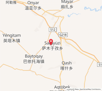 Map of Samuyuzi, Xinjiang
