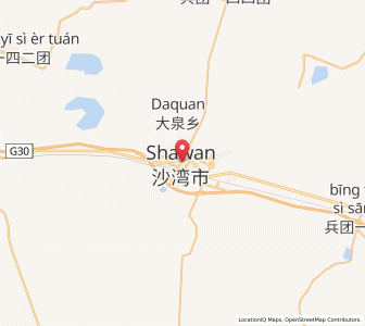 Map of Sandaohezi, Xinjiang