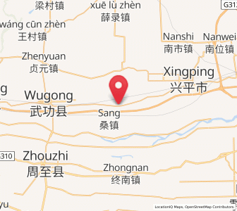 Map of Sangzhen, Shaanxi