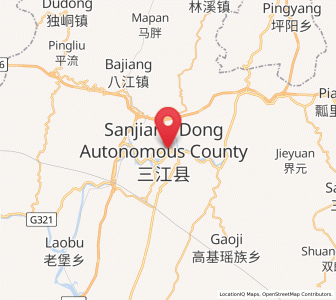 Map of Sanjiang, Guangxi