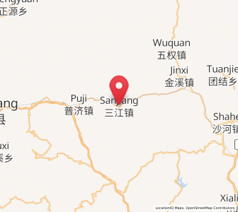 Map of Sanjiang, Sichuan