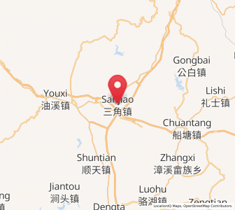 Map of Sanjiao, Guangdong