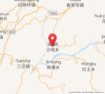 Map of Shadi, Hubei