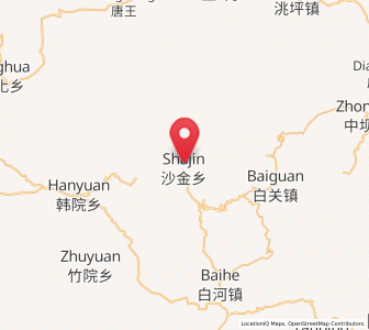 Map of Shajin, Gansu