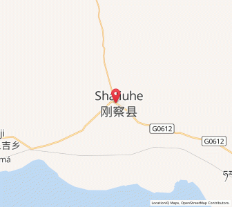 Map of Shaliuhe, Qinghai