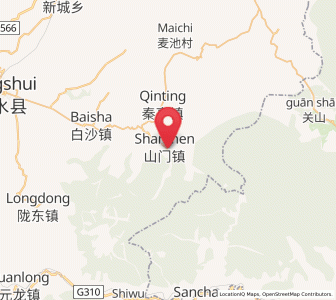 Map of Shanmen, Gansu
