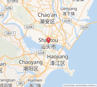 Map of Shantou, Guangdong