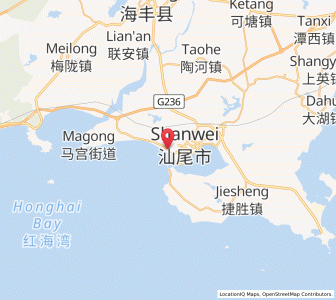 Map of Shanwei, Guangdong