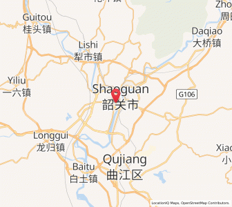 Map of Shaoguan, Guangdong