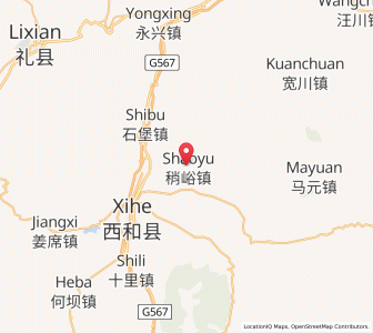 Map of Shaoyu, Gansu