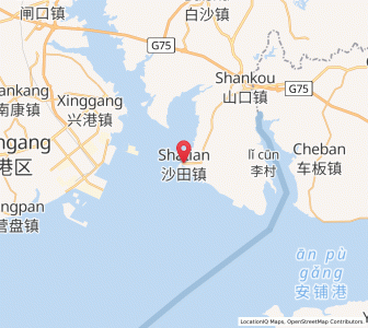 Map of Shatian, Guangxi