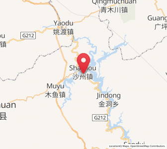 Map of Shazhou, Sichuan
