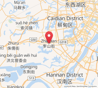 Map of Sheshan, Hubei