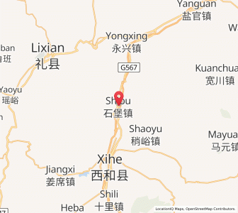 Map of Shibao, Gansu