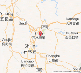 Map of Shilin, Yunnan