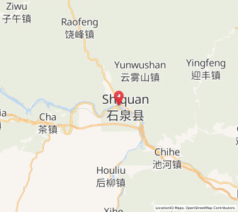 Map of Shiquan, Shaanxi